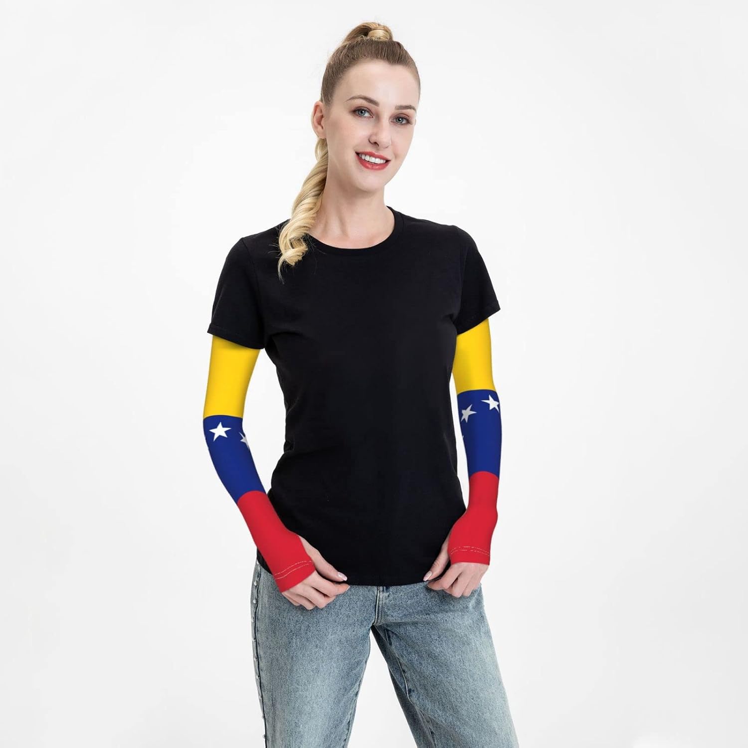 Manga de compresión para hombre y mujer, manga de protección de la bandera de Venezuela, mangas de protección para tatuajes, mangas de brazo para