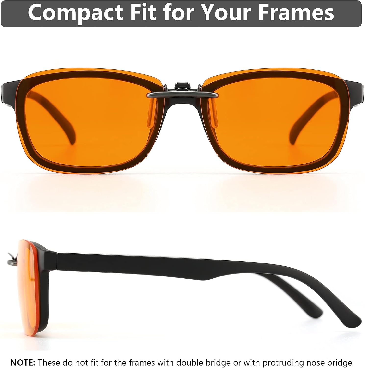 CAXMAN Gafas con clip de luz azul para hombres, mujeres, teléfono, TV, ordenador, videojuegos, gafas de dormir sobre marcos Rx o lectores