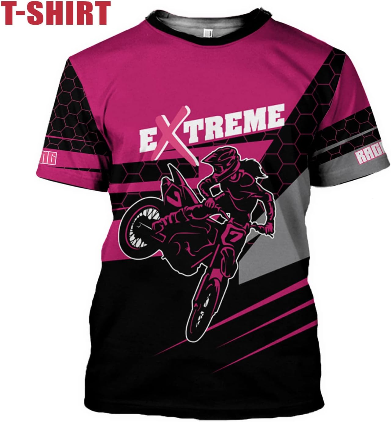 Camisetas de motocicleta vintage personalizadas, ropa de motocicleta 3D para mujer, camisetas de moto para mujer, motocicletas de carreras para niña