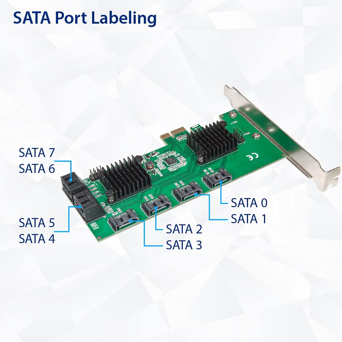 Syba 8 puertos SATA III a PCIe 3.0 x1 tarjeta de expansión no RAID doble ASM1064 soporte de perfil bajo, SD-PEX40163