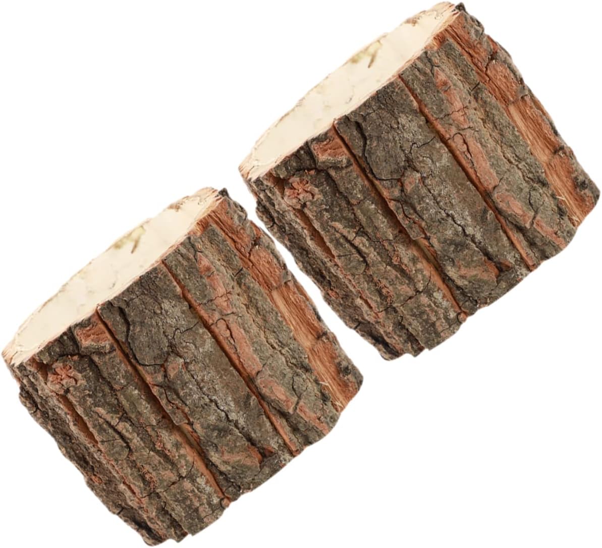 Uonlytech 6 piezas de corteza de flores, cubo de tocón de árbol, maceta rústica, maceta de tronco, maceta de barril, maceta para suculentas, maceta