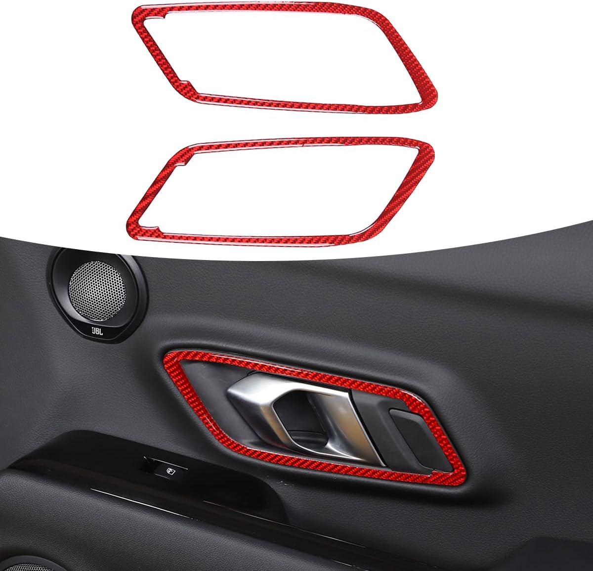 Adhesivo para marco de manija interior de puerta de automóvil, decoración de fibra de carbono suave real, apto para Toyota Supra GR A90 A91 MK5