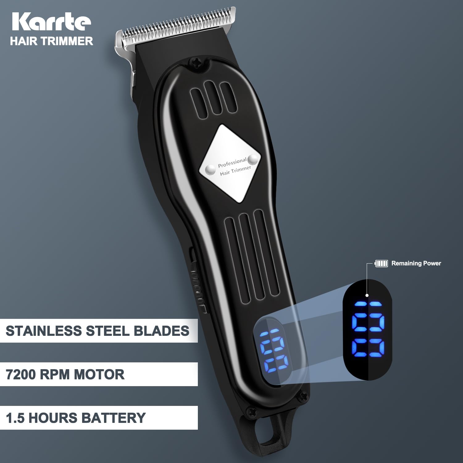 Karrte Kit profesional de cortapeloscortadora de pelobarba para hombres, kit de peluquería para cortadora de pelo (negro)
