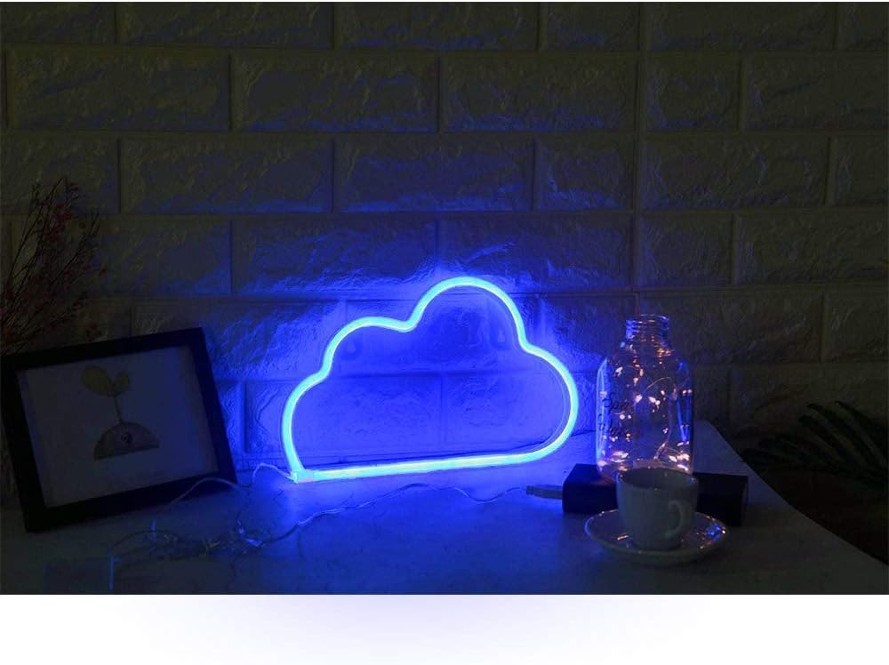 YouOKLight Letrero de nube de neón, luz LED de nube, luces de noche, luces de neón alimentadas por batería o USB, para decoración de pared,