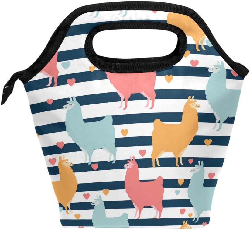 Bolsa de almuerzo con diseño de llama con rayas de neopreno aislado, calentador refrigerador, portátil, divertida, bolsa de almuerzo para hombres,