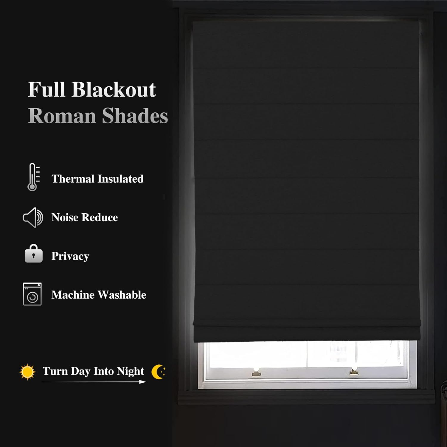 Persianas romanas opacas sin cordones, persianas de oscurecimiento de habitación color beige para ventanas, fáciles de instalar, con aislamiento