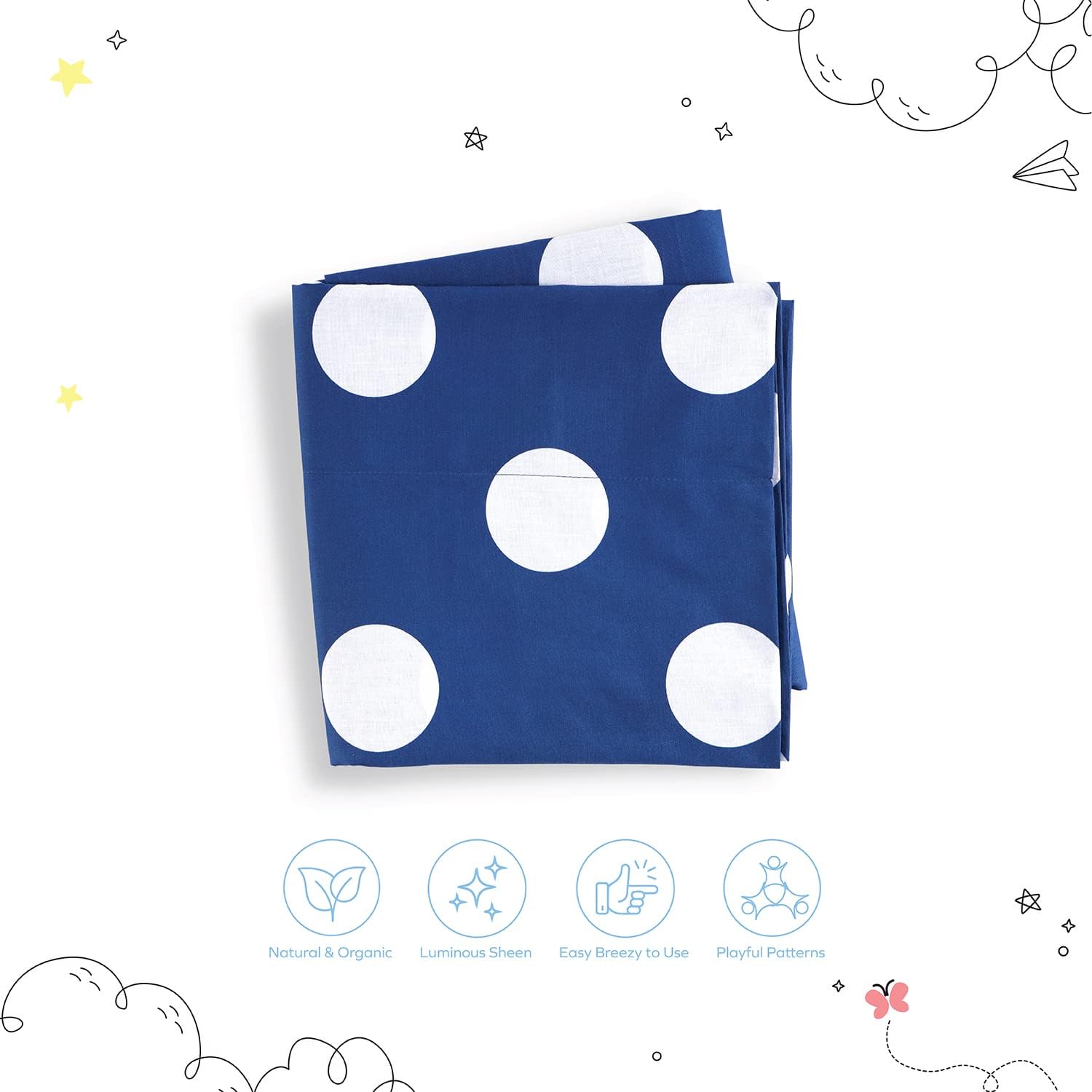 Boston Linen Co. – Funda de almohada de suelo para niños, funda de cama con diseño de lunares para niños, tumbona para leer, descansar y jugar,