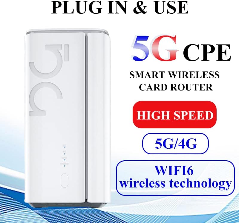 UOTEK Router CPE 5G con ranura para tarjeta SIM, NSA SA WiFi 6 5G Router Dual Band Modem para el hogar Oficina Interior Router inalámbrico Internet