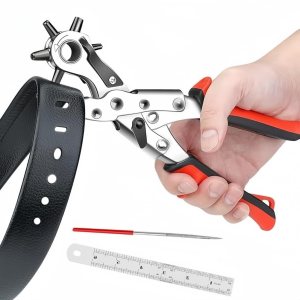 Perforadora de cuero para cuero, perforadora de cuero de varios tamaños resistente con 6 agujeros, herramienta de perforación de cuero para Perforadora de cuero para cuero, perforadora de cuero de varios tamaños resistente con 6 agujeros, herramienta de perforación de cuero para