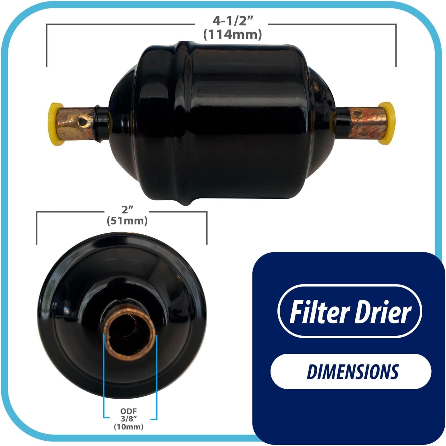 Appli Parts APFD-053S 38 in Línea Líquida Refrigerante AC Filtro Secador HVAC Refrigeración 053S ODF Sudor Soldadura conexión universal