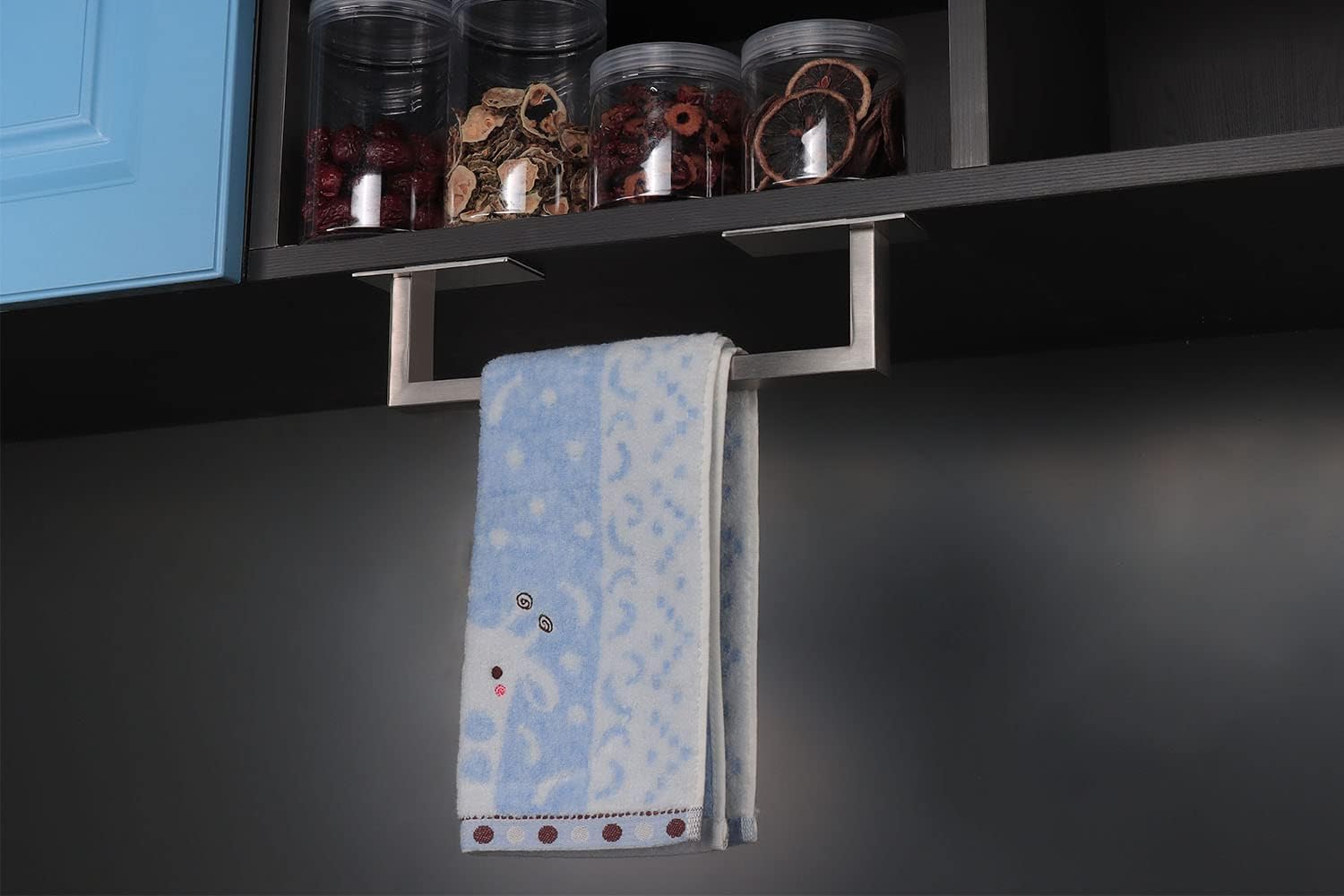 Toallero de baño autoadhesivo, sin perforaciones, fácil de instalar, soporte para toallas de mano hecho de acero inoxidable de alta calidad adhesivo