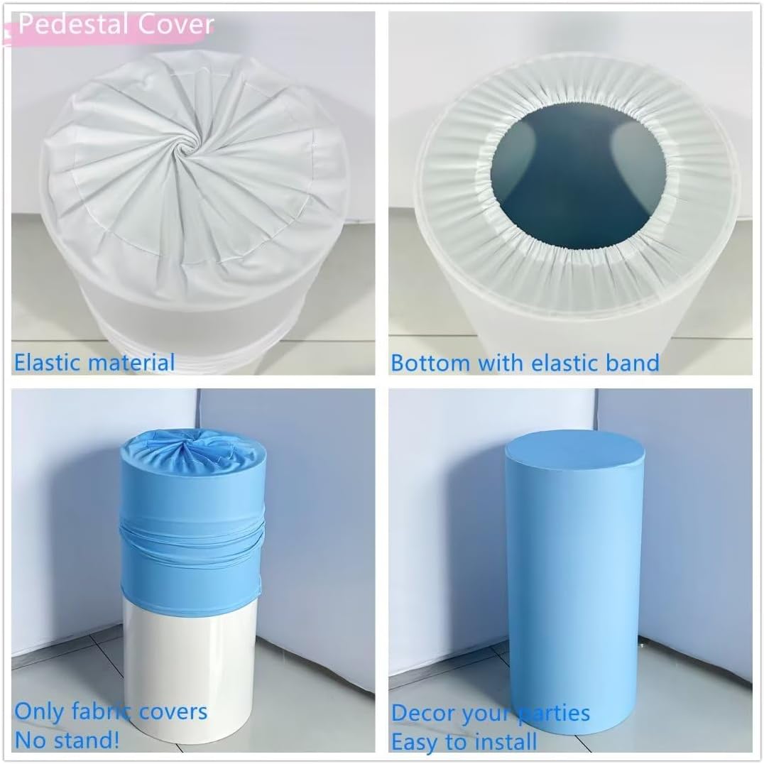 Fundas cilíndricas para soporte de zócalo de color amarillo neón para la casa, despedidas de soltera, pedestal, cubierta de tela elástica,