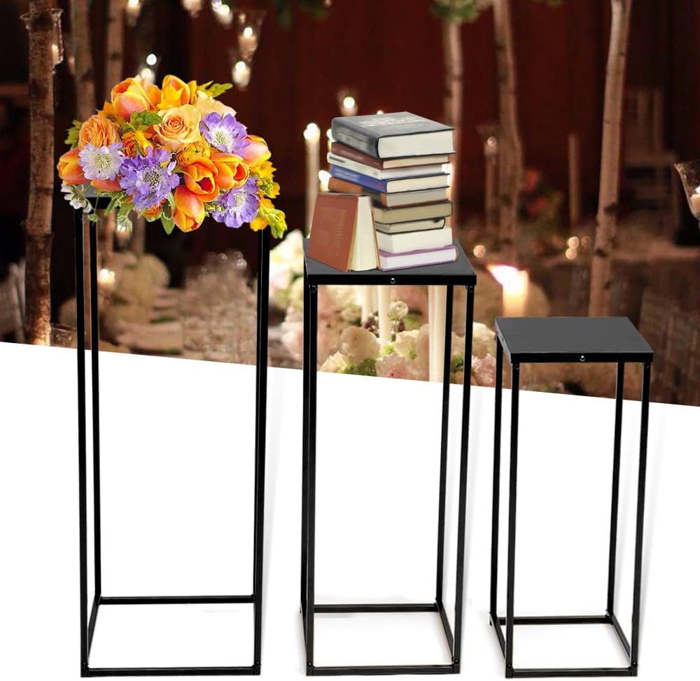 Eapmic Soporte de metal para flores de boda, jarrón de piso, columna de flores, soporte geométrico para centros de mesa, arreglos florales de mesa,