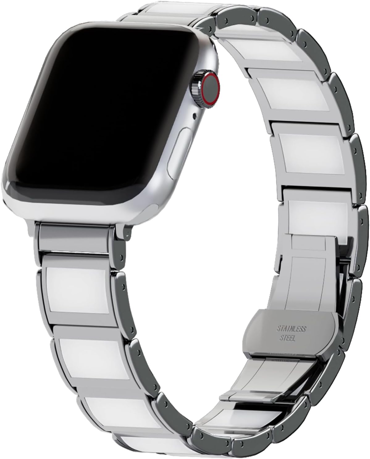 Correa de metal compatible con Apple Watch de 1.496 in 1.575 in 1.614 in 1.654 in 1.732 in 1.772 in 1.929 in, pulsera de jade con incrustaciones de