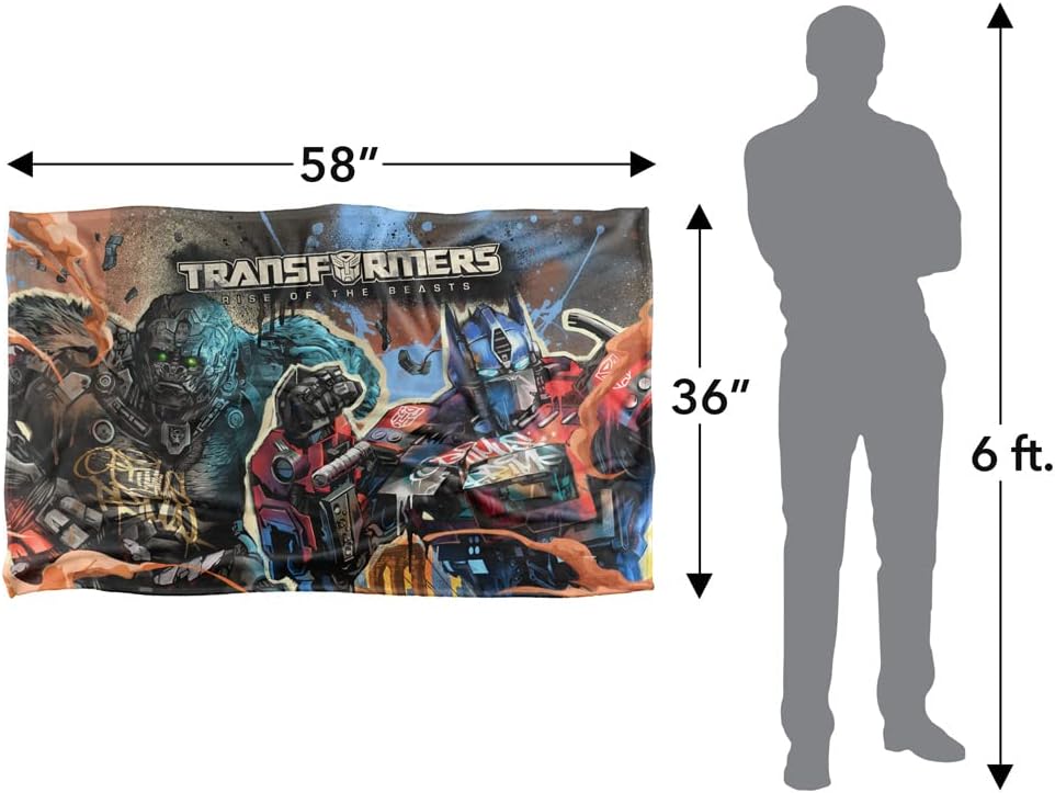 Transformers Rise of The Beasts – Manta de 36 x 58 pulgadas Optimus Prime Primal Mural Silky Touch Super Soft