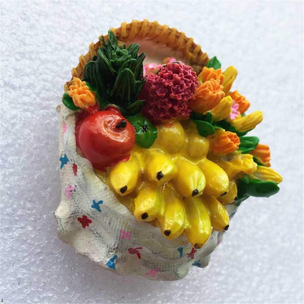 Fruta cesta 3D nevera imán hogar y cocina decoración resina fruta refrigerador imán