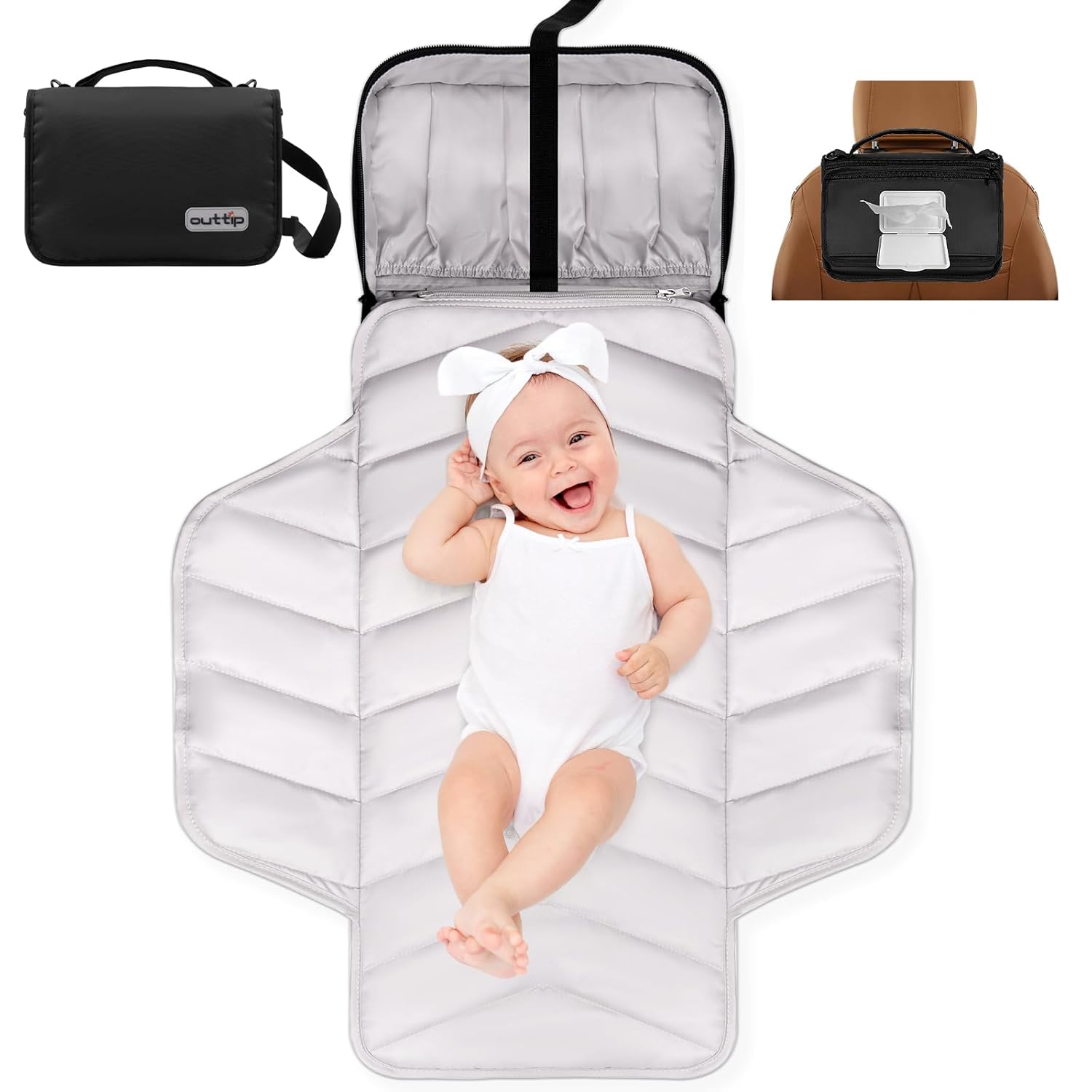 Cambiador de pañales para bebé  Bolsa cambiadora impermeable y portátil  Estación de cambio de viaje de gran tamaño para bebé  Regalo para recién