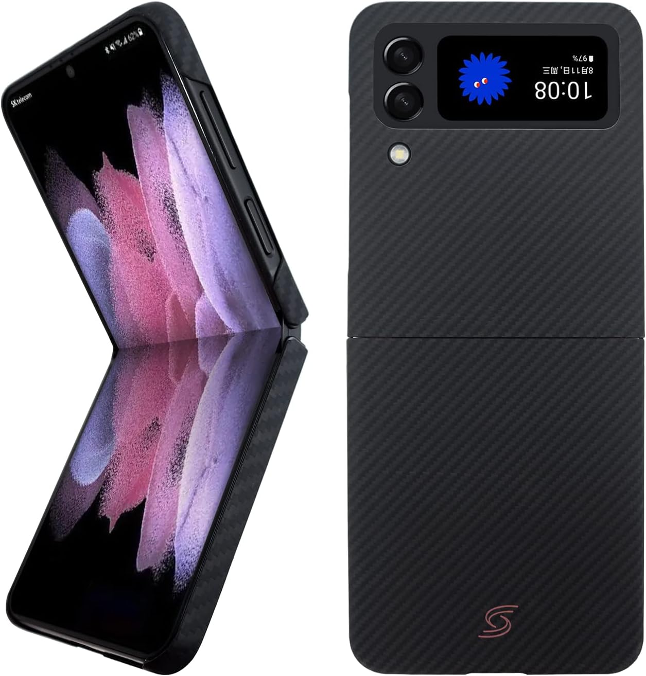 Funda para Samsung Galaxy Z Flip4, funda para Samsung Flip 4 hecha con fibra de aramida 1500D, funda ultradelgada para teléfono, sin funda