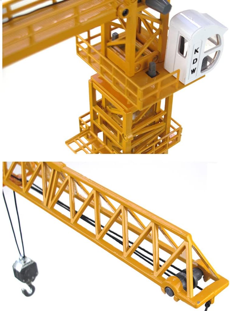 Modelo de grúa torre fundida a presión de aleación 150, modelo de vehículos de construcción de grúa de simulación, juguete giratorio de 360 grados,