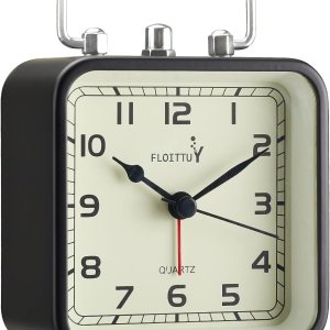 Reloj despertador cuadrado de metal, silencioso, sin tictac, funciona con pilas, luz nocturna y reloj de escritorio para dormitorio, viajes, niños, Reloj despertador cuadrado de metal, silencioso, sin tictac, funciona con pilas, luz nocturna y reloj de escritorio para dormitorio, viajes, niños,