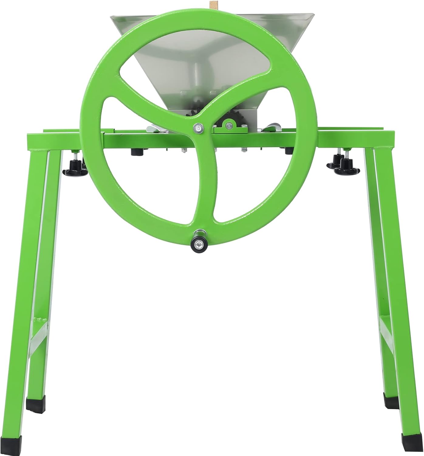 Molinillo de exprimidor manual con soporte 7L, trituradora de frutas portátil con rueda Rascador de frutas de acero inoxidable Pulper para prensado