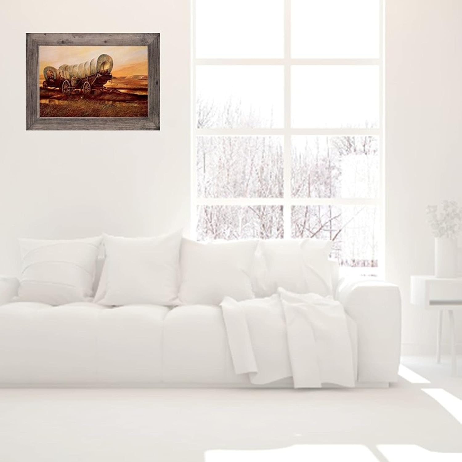 Lentics Cowboy Wagon Rustic Stagecoach Farmhouse & Country Wall Art Decor Print  16 x 20 pulgadas  Lienzopintura como impresión texturizada y
