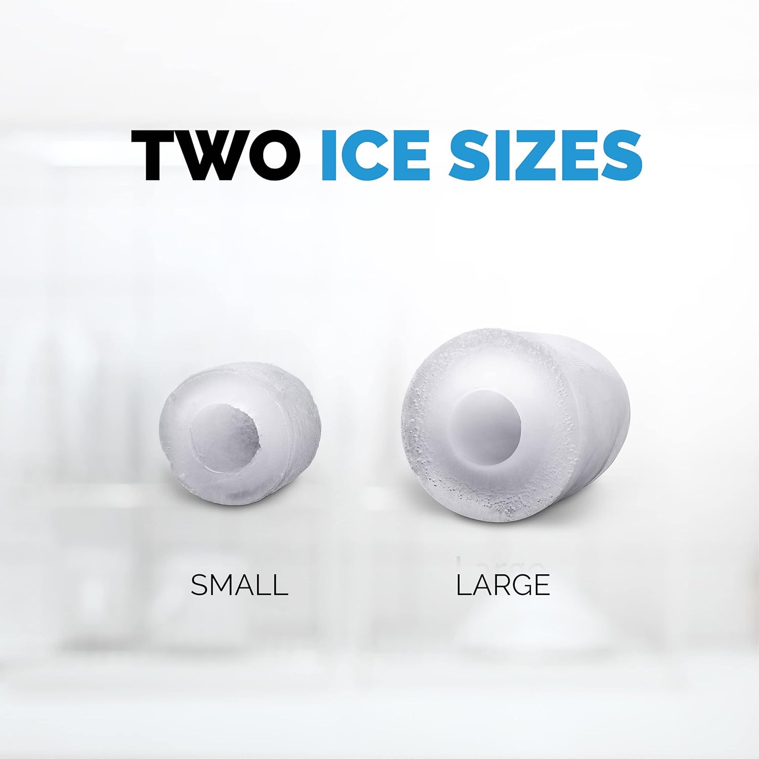 Newair Máquina de hielo para encimera, negro mate, portátil y ligera, control intuitivo, tamaño de hielo grande o pequeño, piezas fáciles de limpiar
