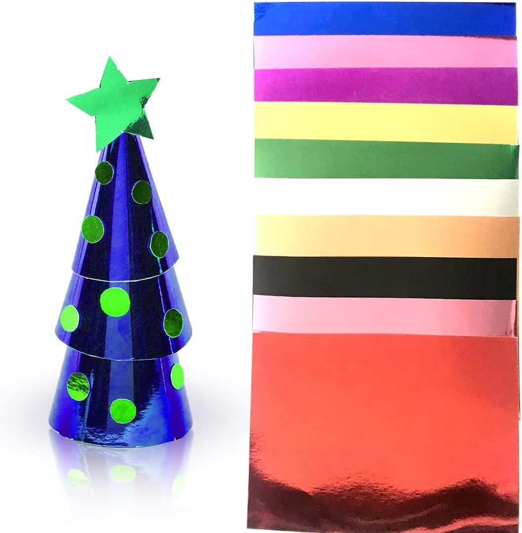 Misscrafts 20 hojas de cartulina metálica con purpurina A4, papel de manualidades de colores para proyectos de bricolaje, álbumes de recortes (A4,