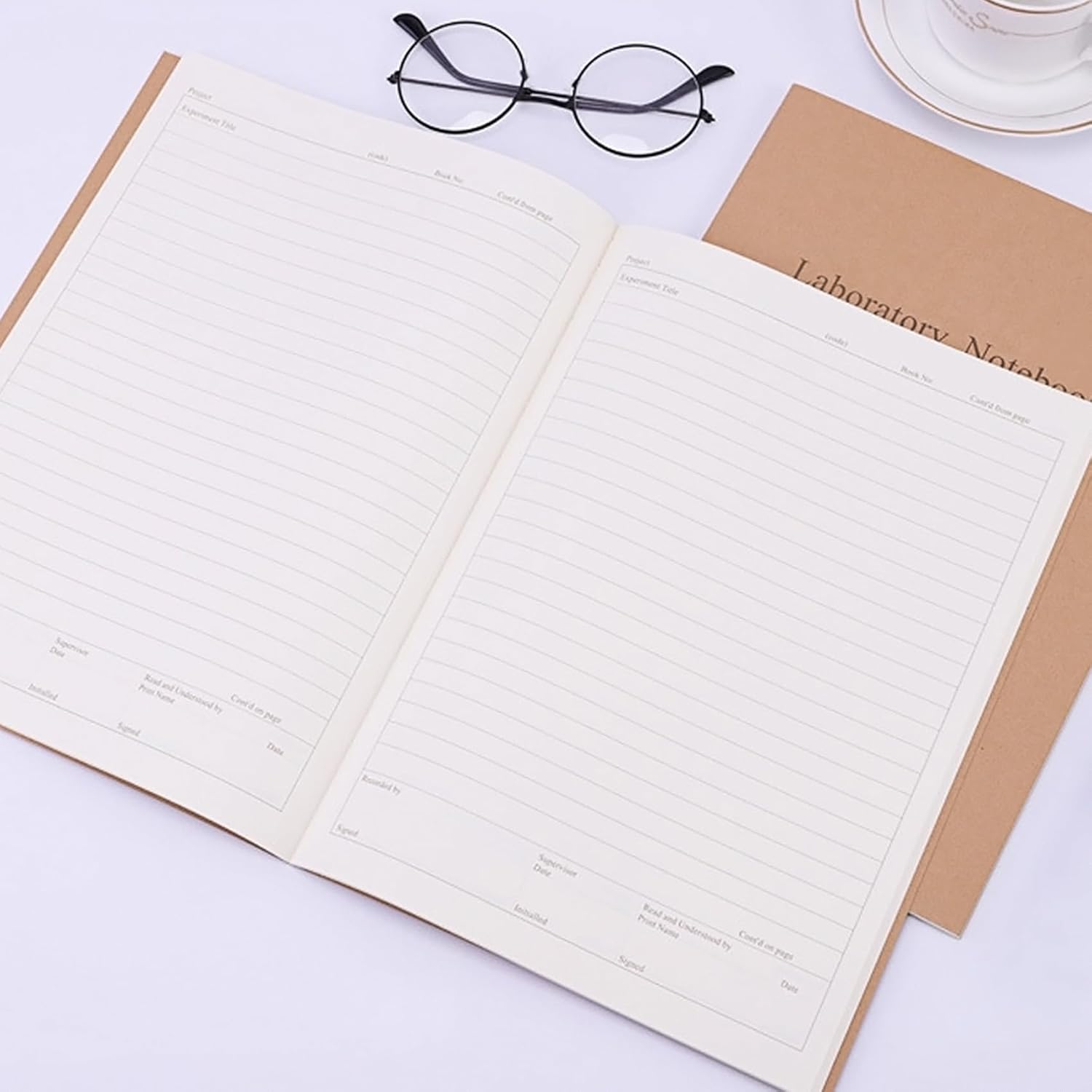 Cuaderno de laboratorio, cuaderno de laboratorio autocopiativo, 8.26 x 11 pulgadas, 40 hojaspaquete (color Kraft, 5 unidades)