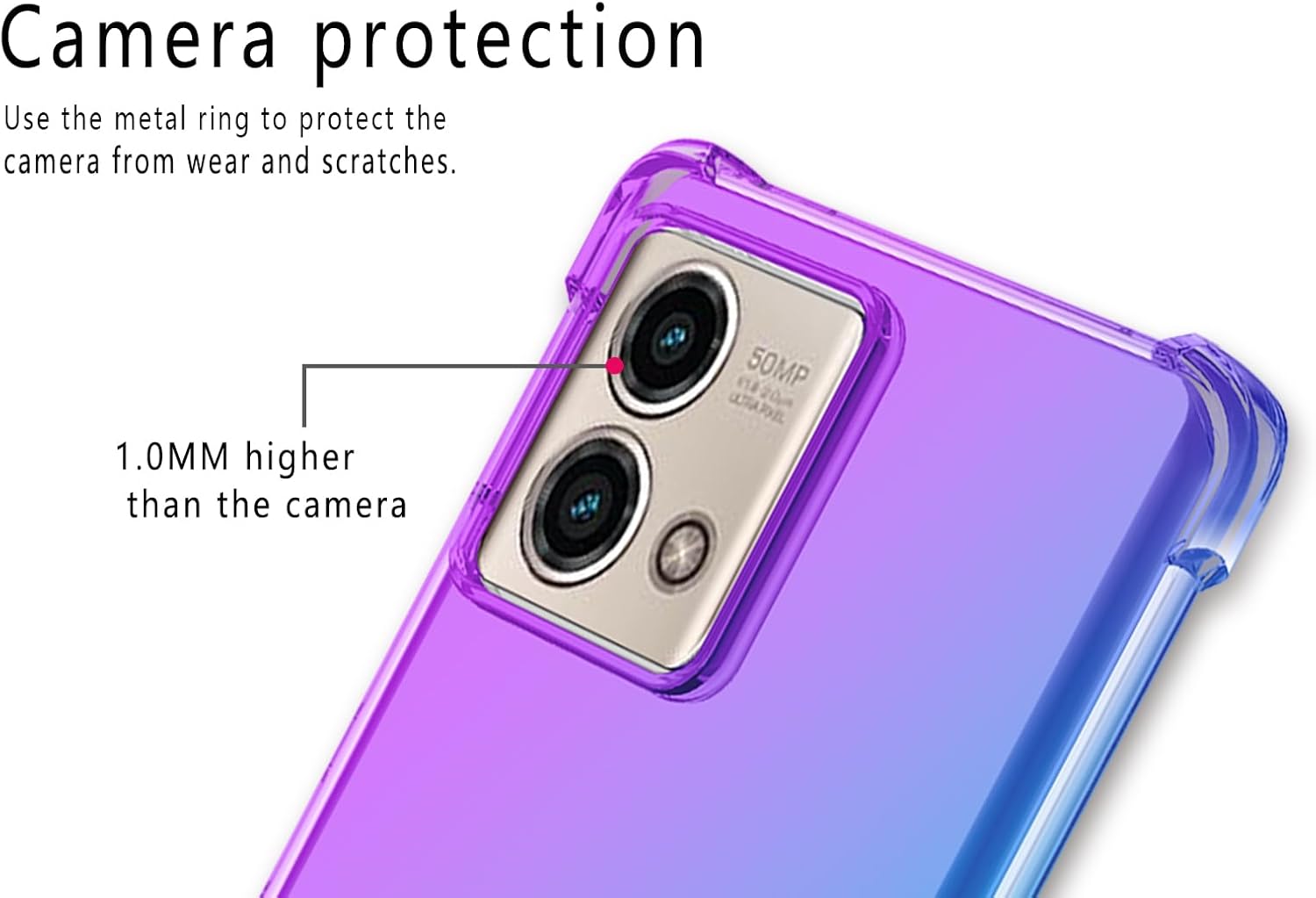 Osophter Funda para Moto G Stylus 5G 2023 transparente para mujeres y niñas con protector de pantalla, esquinas reforzadas de poliuretano
