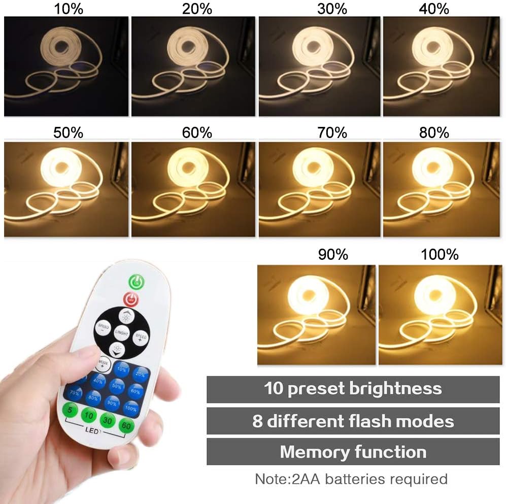 Xunata Luz LED de neón, regulable CA 110-120V flexible luces de neón LED, 3500K blanco cálido 120 LEDsM, 40 pies39.4 ft impermeable 2835 SMD LED