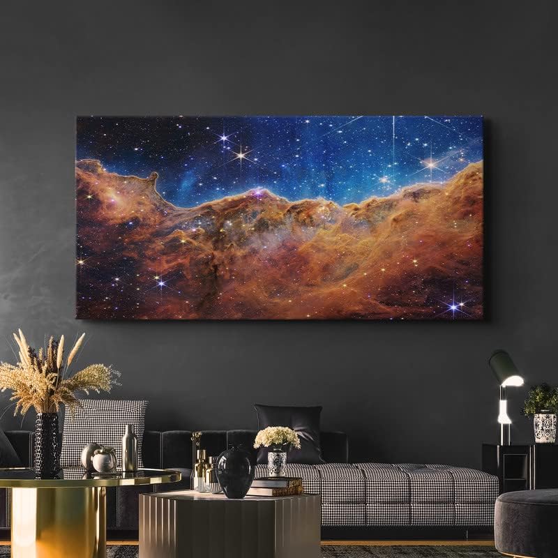 CanvasWAY – Imágenes del telescopio espacial James Webb de la NASA de la Nebulosa Carina, imagen artística de pared sobre lienzo para decoración del