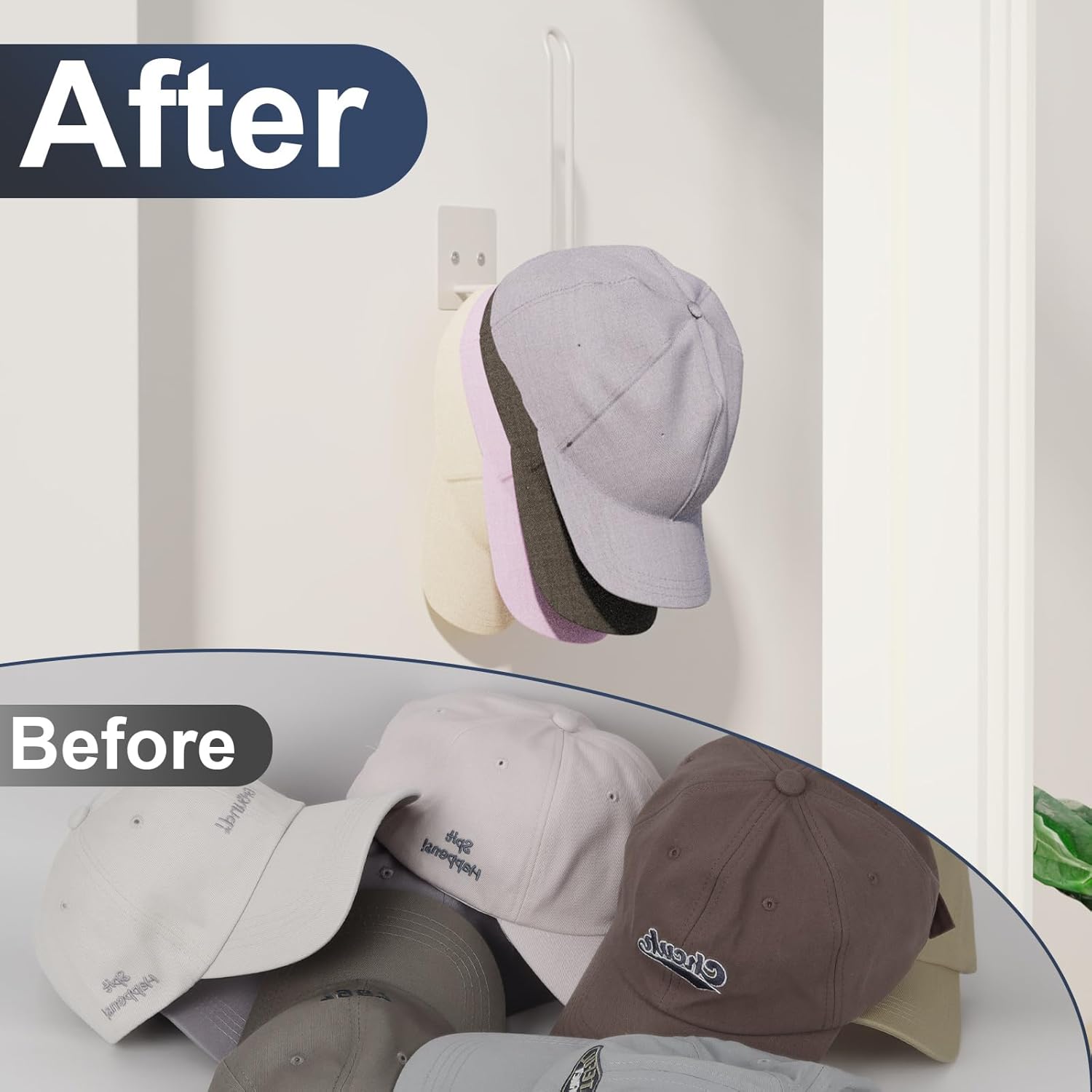 Paquete de 2 estantes para gorras de béisbol, organizador de sombreros para gorra de béisbol, almacenamiento de sombreros para gorras de béisbol,