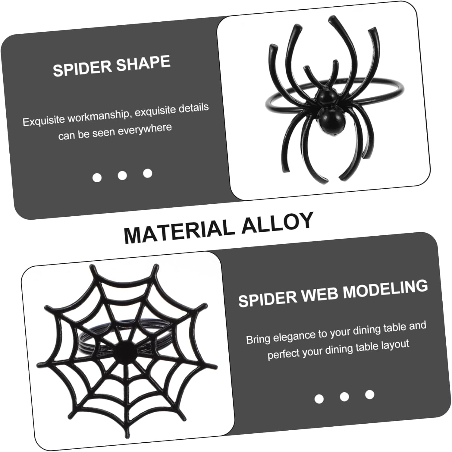 8 unids de Halloween servilleta hebilla de Halloween telaraña servilleta redonda de Halloween servilleta titulares de Halloween suministros fiesta