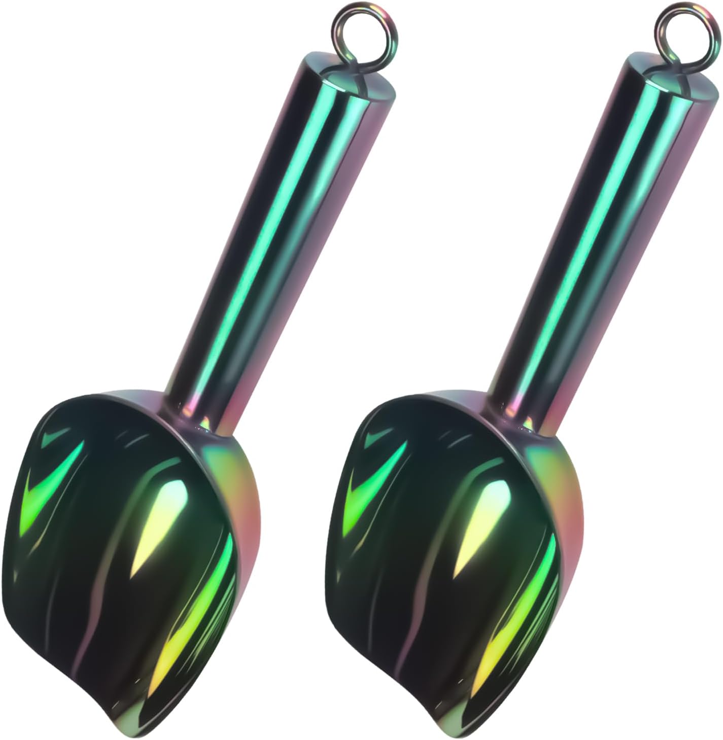 2 cucharas de hielo de metal para congelador, 3 onzas, utensilios de cocina pequeños, multiusos para cucharas de galletas, palomitas, cuchara de