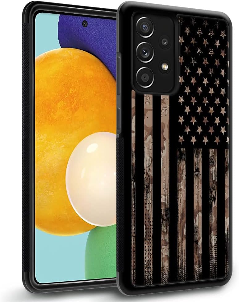 TnXee Funda compatible con Samsung Galaxy A53 5G, diseño de bandera del desierto, camuflaje, caqui, Galaxy A53 5G, funda protectora de TPU suave a