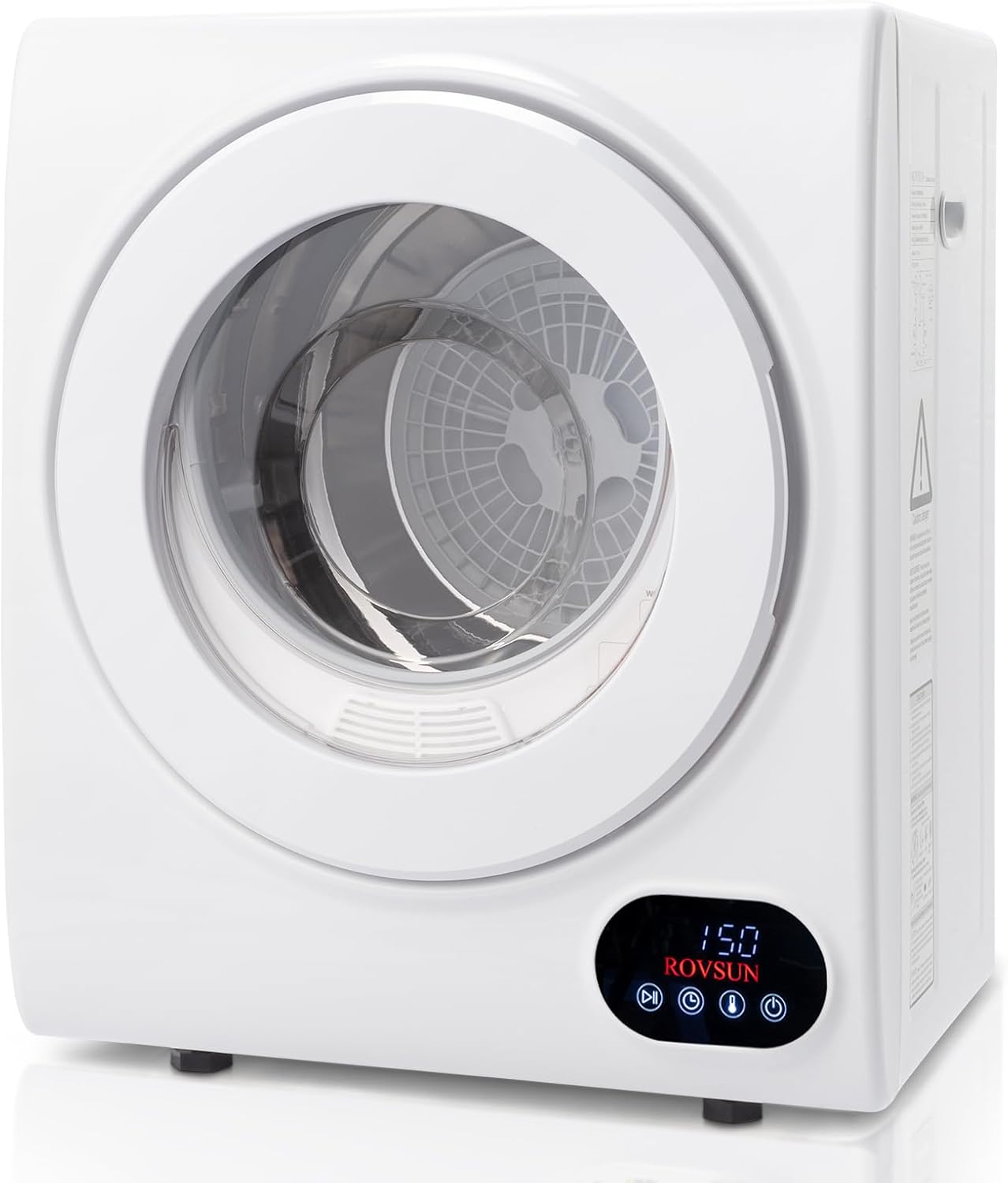 ROVSUN Secadora de ropa portátil de 110 V, secado rápido de 850 W, secadora de ropa de carga frontal con bañera de acero inoxidable y panel táctil