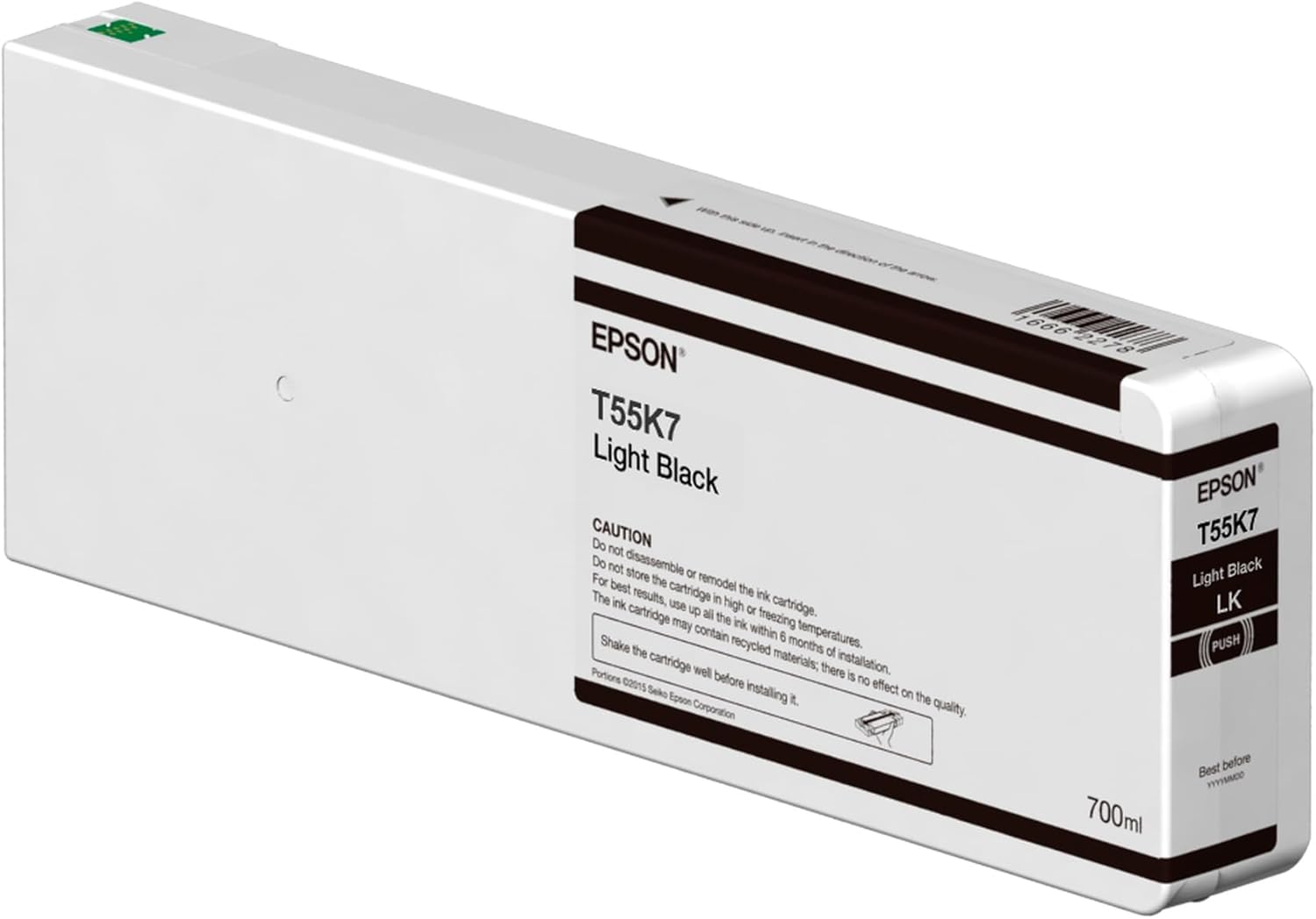 Epson T55K7 Tracer – Cartucho de tinta para SureColor SC-P6000 P7000 P8000 P9000, color negro claro, 23.7 fl oz (sustituye a T8047)