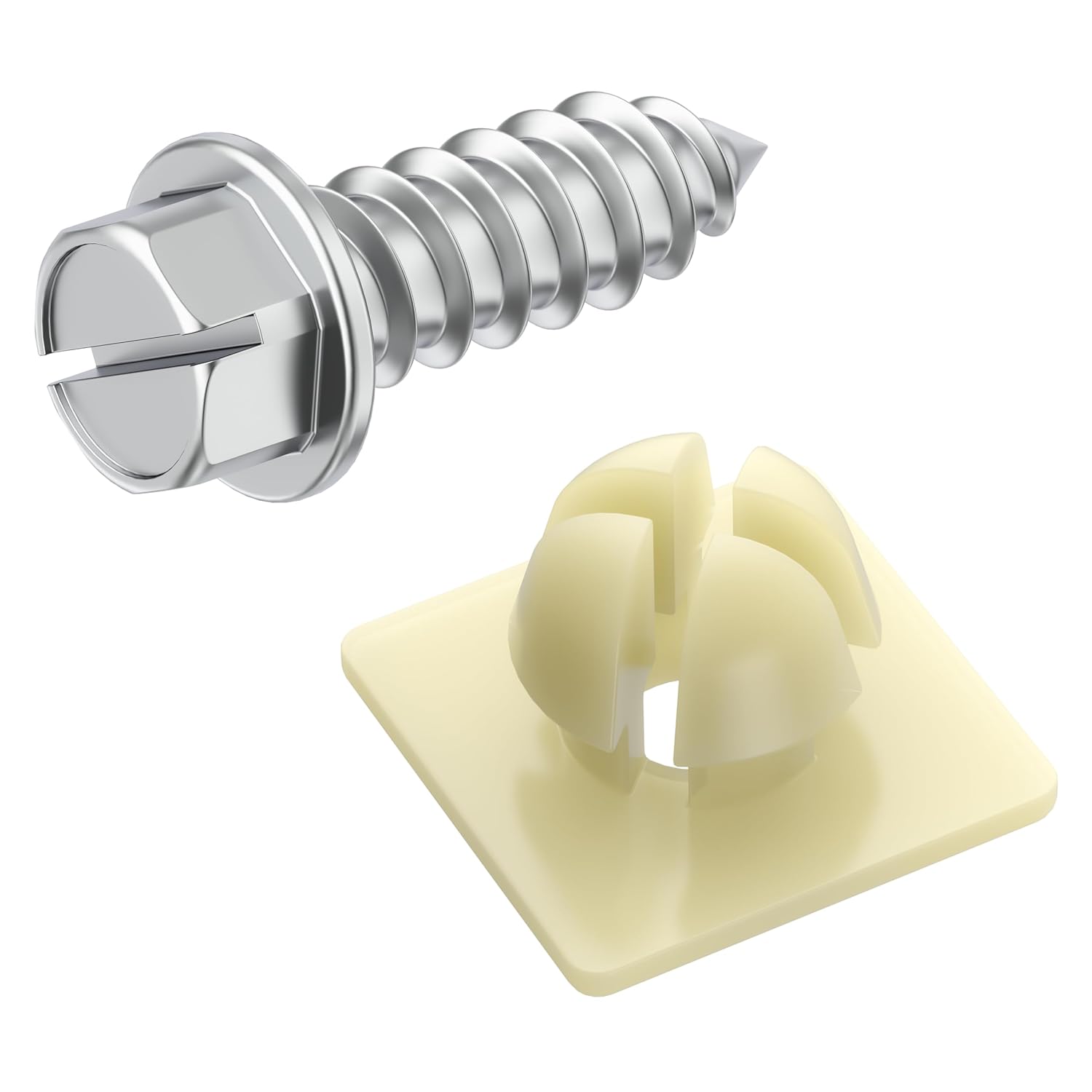 Prime Ave Tornillos de acero inoxidable resistentes a prueba de óxido con cabeza hexagonal ranurada de 38 pulgadas + insertos de nailon para