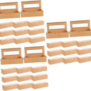 Abaodam Contenedor de embalaje para magdalenas, 60 piezas, donas, contenedor de regalo, caja de postre Kraft, muffins, macarrones, galletas, chispas Abaodam Contenedor de embalaje para magdalenas, 60 piezas, donas, contenedor de regalo, caja de postre Kraft, muffins, macarrones, galletas, chispas