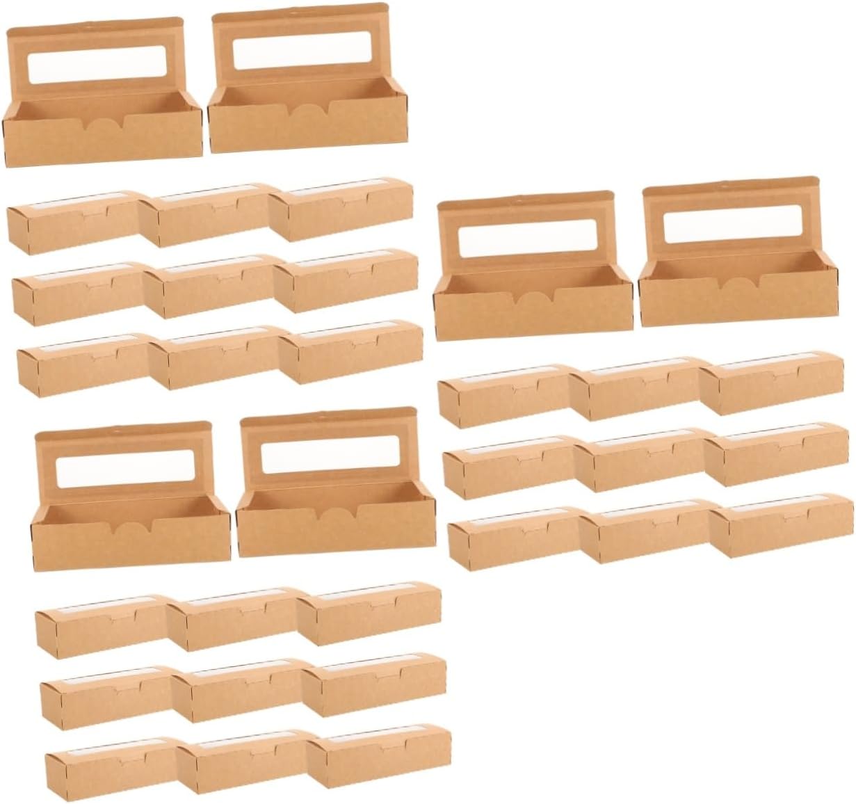 Abaodam Contenedor de embalaje para magdalenas, 60 piezas, donas, contenedor de regalo, caja de postre Kraft, muffins, macarrones, galletas, chispas