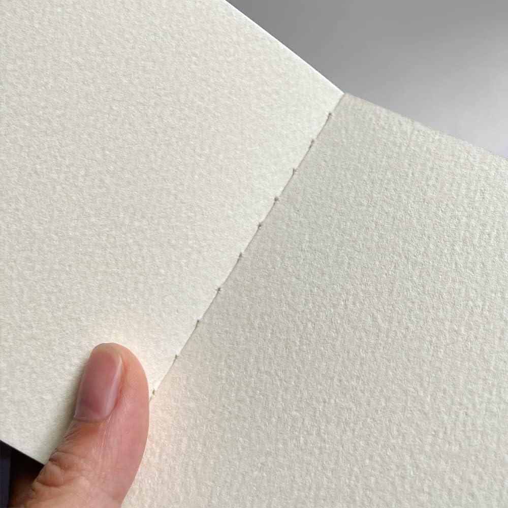 Cuadrado de 3.9 x 3.9 pulgadas, 10.58 ozm, cuaderno de papel de acuarela portátil de 60 pgs (30 hojas delanteras y traseras 2 texturas) tamaño de