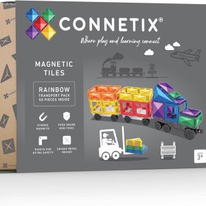 Connetix Paquete de transporte arcoíris, 50 piezas Connetix Paquete de transporte arcoíris, 50 piezas