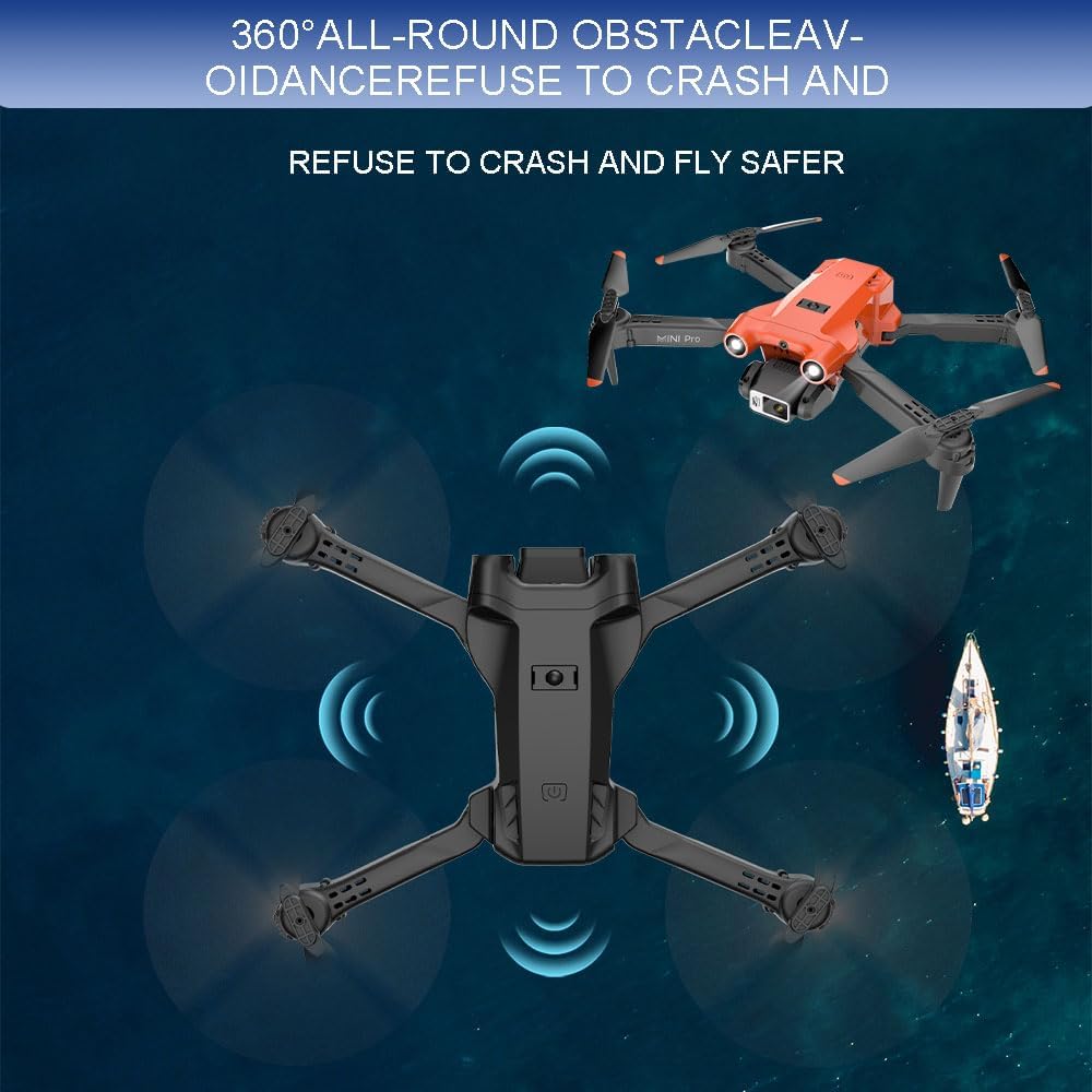 Dron de doble cámara para niños, mini dron con cámara HD para adultos principiantes, dron plegable, batería integrada de 1800 mAh, retención de