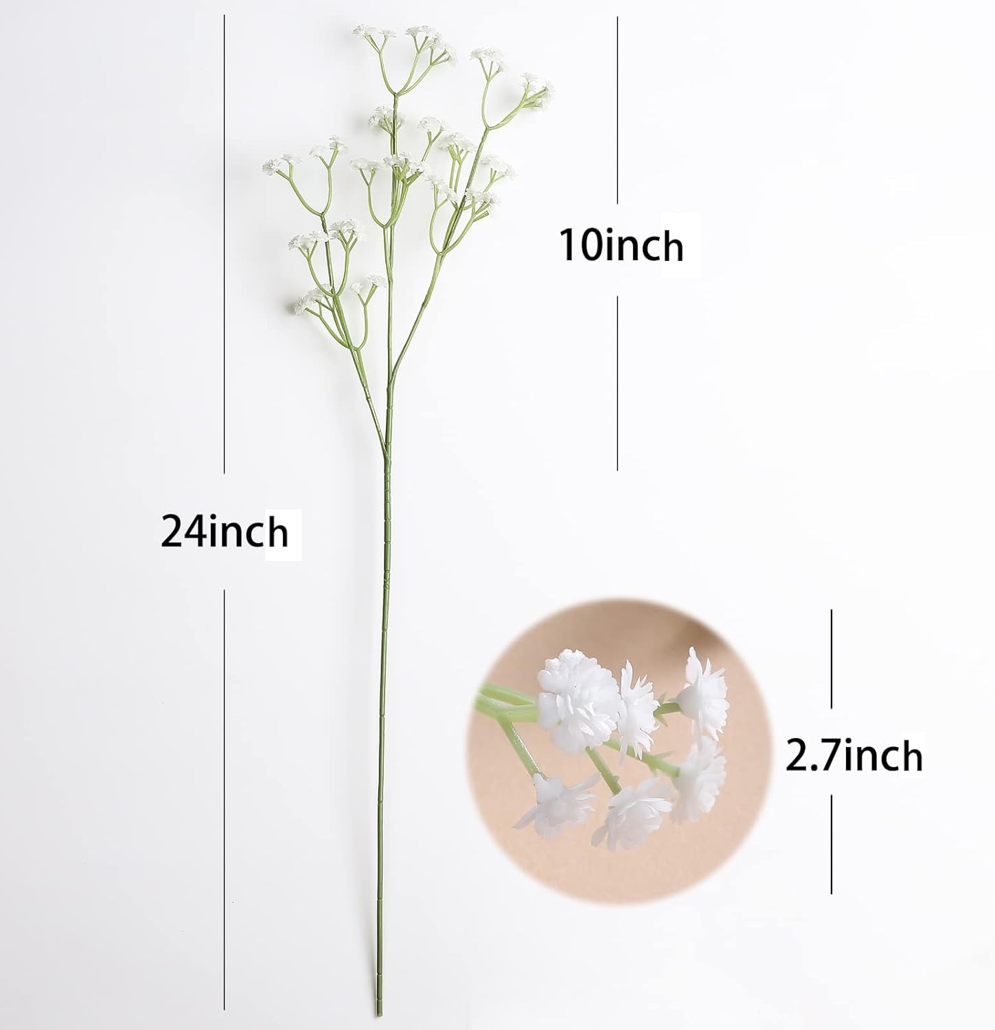 XIUER 10 piezas de aliento de bebégypsophila plantas artificiales de seda falsas decoración de fiesta de boda flores de tacto real DIY hogar jardín