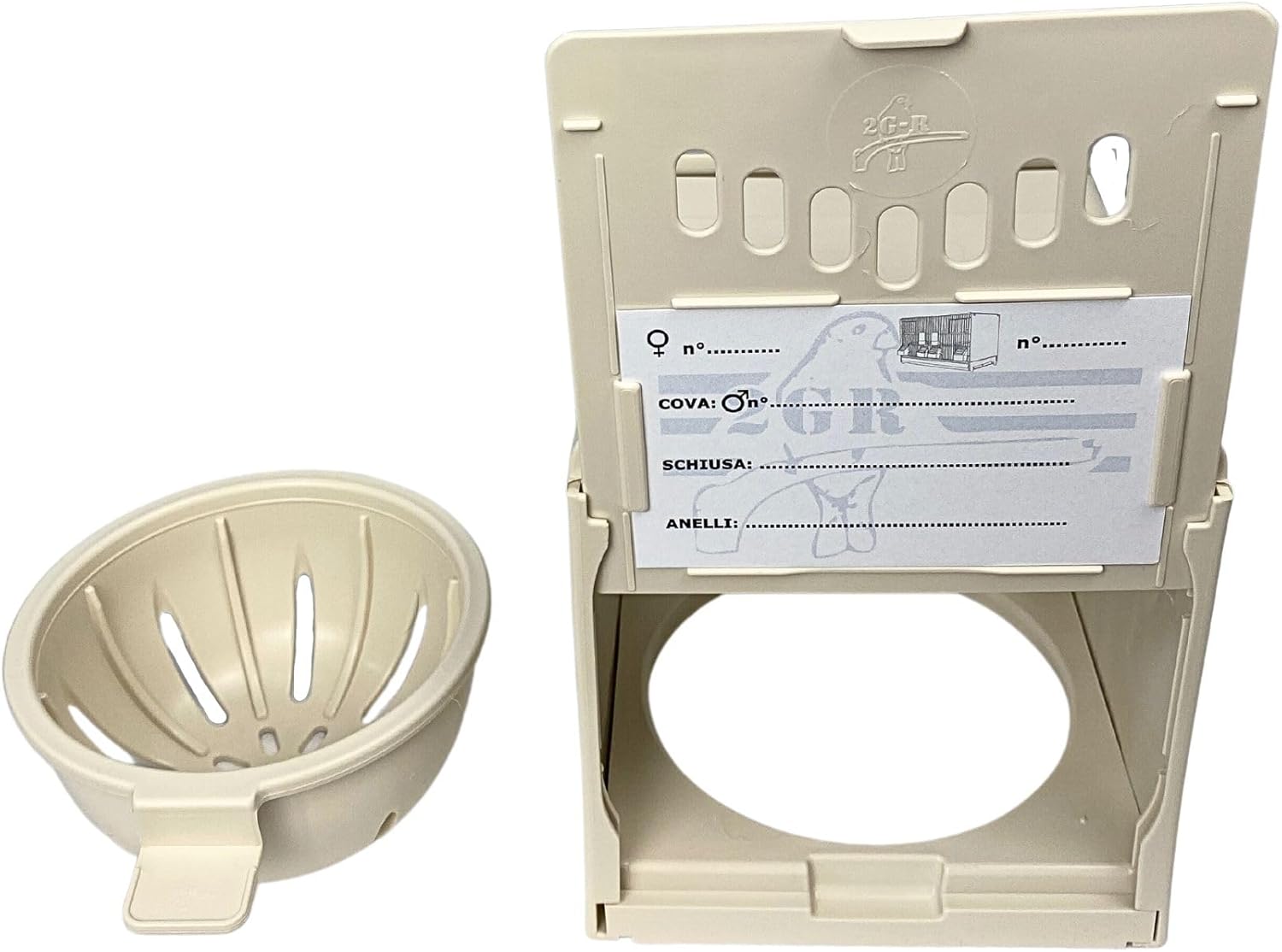 Caja nido de plástico para pájaros, taza nido extraíble y portátil con puerta trasera corredera para una fácil limpieza y depósito para almacenar