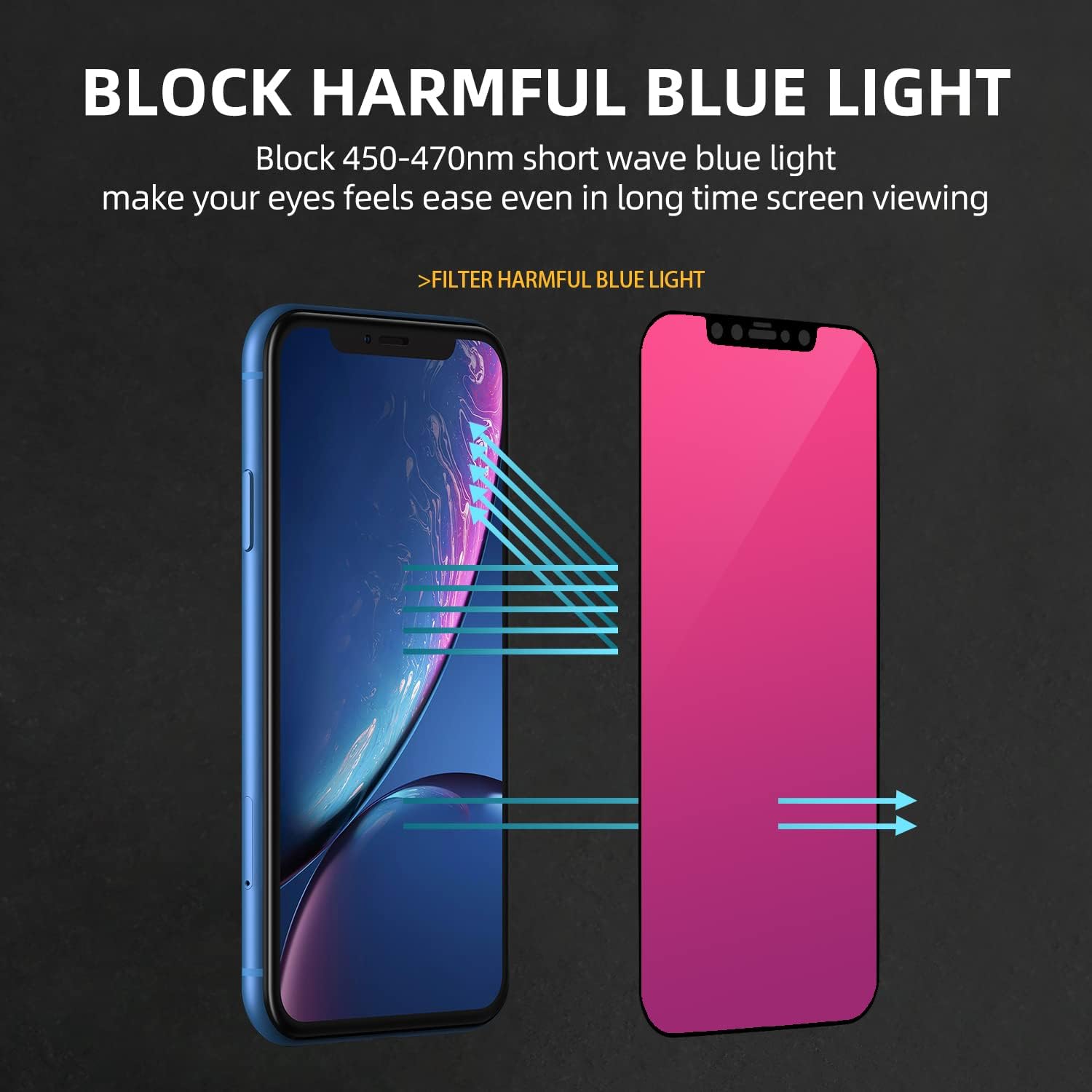 EGKimBa Protector de pantalla de privacidad compatible con iPhone 11 PROiPhone XSiPhone X solamente, 5.8 pulgadas, degradado, colorido, galvanizado,