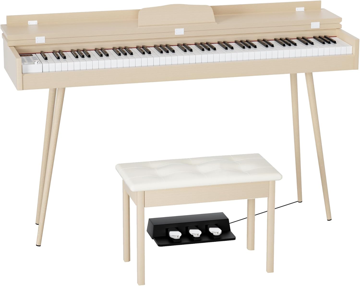 HEXANT Piano de teclado digital de 88 teclas, teclado de piano eléctrico de tamaño completo con peso de martillo, con 3 pedales, teclado