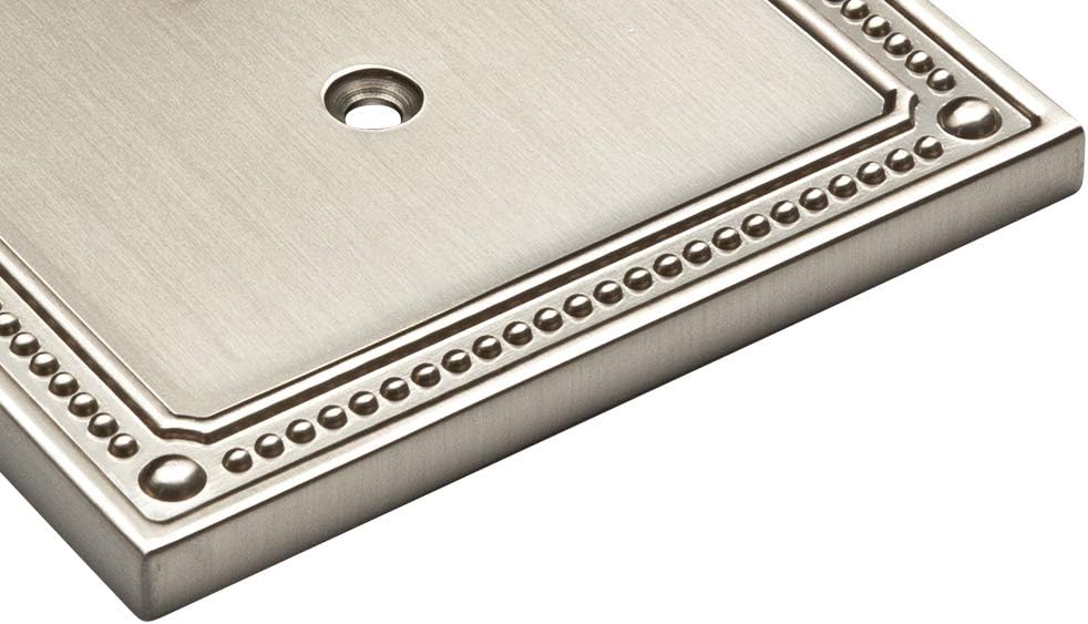 Franklin Brass W35059-SN-C – Placa clásica de pared dúplex con cuentas, placa de interruptorcubierta, níquel satinado, 1 unidad (paquete de 2)