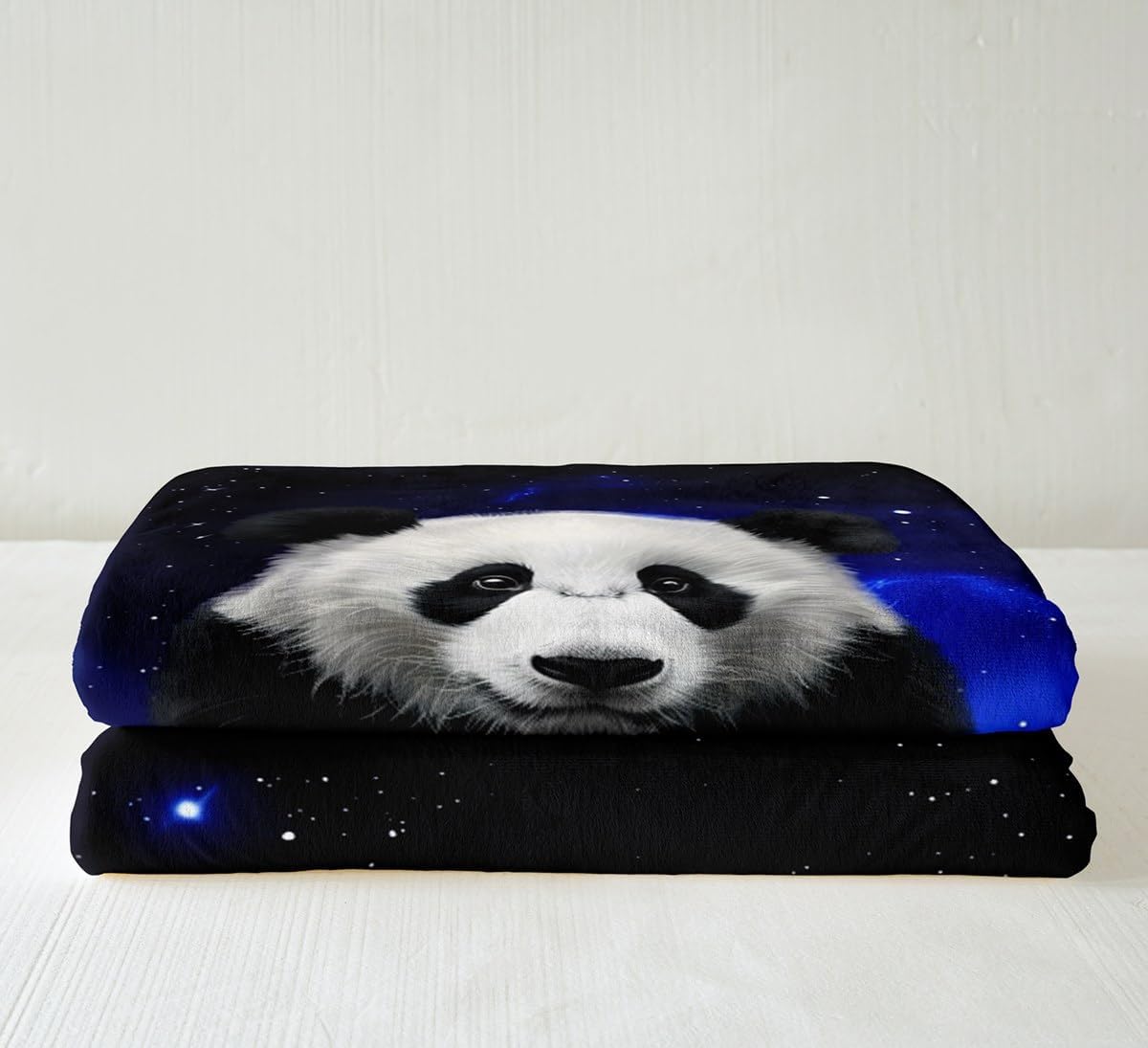 Manta de felpa de panda Galaxy Space Panda Bear manta de vellón para niños y niñas, bonita manta sherpa de animales salvajes, decoración ultra